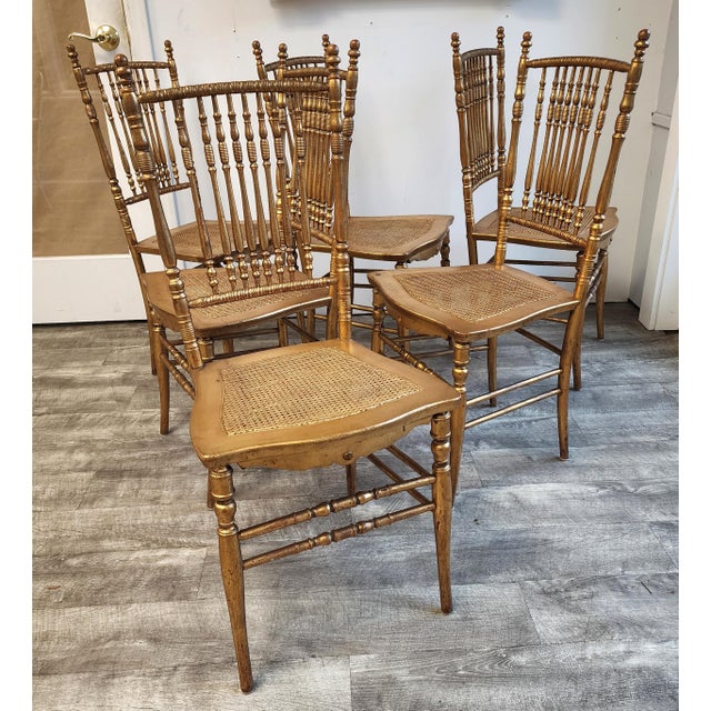 George Hunzinger 19th C. Faux Bamboo & Cane Ballroom Chairs - Set of 6 For Sale - Image 4 of 18