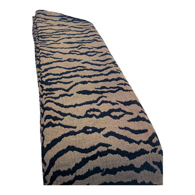 Vintage 1990s Lee Jofa Tiger Woven Jacquard Throw 50"x123" Designer Fabric For Sale
