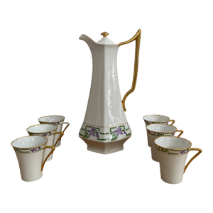 1960s Raynaud (Raynaud & Co.) Limoges Chocolate/Coffee Set - 7 Piece