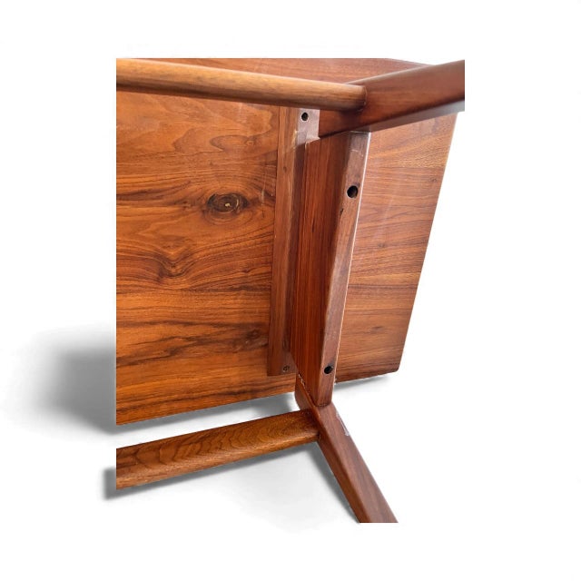 Wood Jens Risom Teak Mid-Century Modern Coffee Table — Sculpted Base, Original Finish, 1950s For Sale - Image 7 of 9