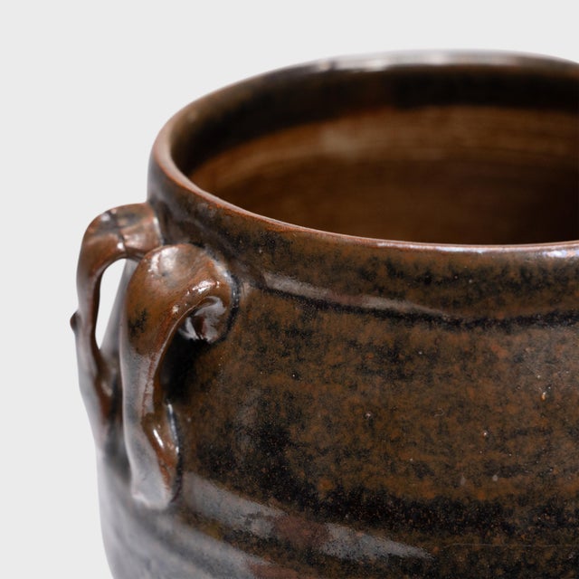 Vintage Chinese Brown Glazed Kitchen Jar For Sale - Image 4 of 4