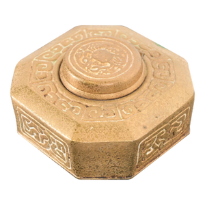 Tiffany Studios New York Zodiac Bronze Doré Inkwell