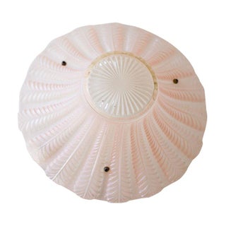 Pink Glass Ceiling Hanging Lamp Light Fixture For Sale