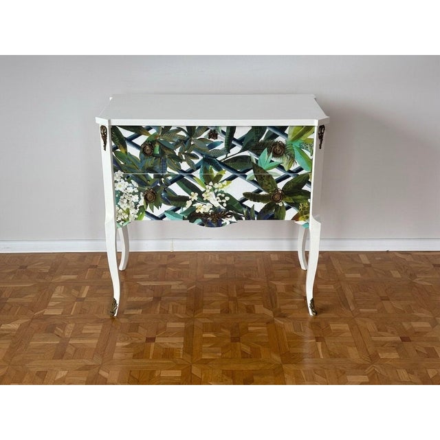 1950s Gustavian Commode with Wallpaper from Christian Lacroix, 1950s For Sale - Image 5 of 10