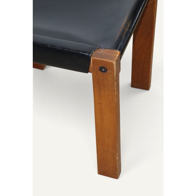 Vintage S24 Chair in Elm and Black Leather by Pierre Chapo, 1970 For Sale - Image 10 of 18