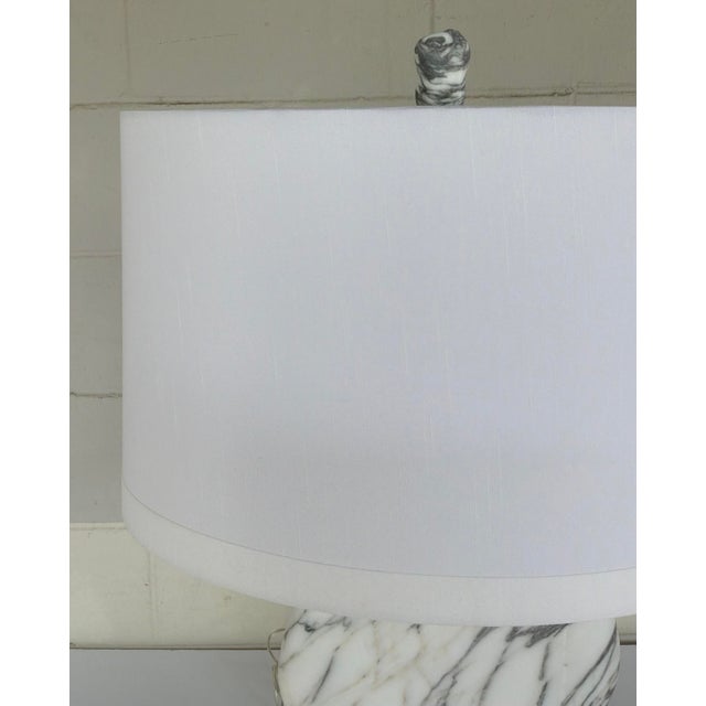 Modern Revelation Modern White Arabestcato Marble Amulet Table Lamp For Sale - Image 3 of 5