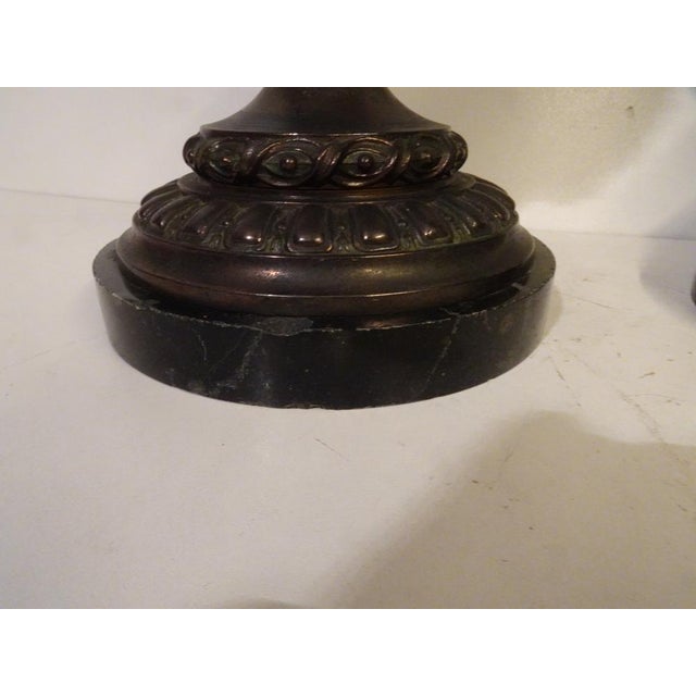19th Century French Bronze & Cast Iron Medici Vases on Marble Bases, 1980s, Set of 2 For Sale - Image 14 of 16