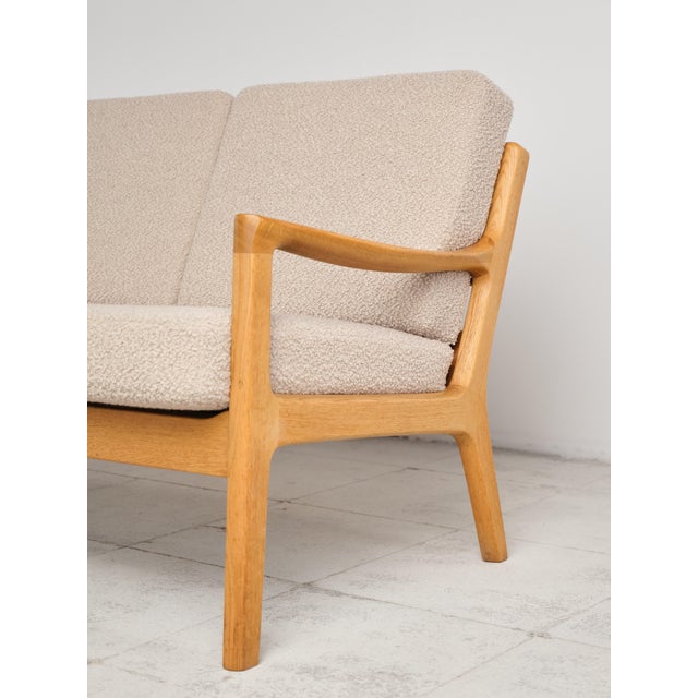 Mid-Century Danish Three-Seater Sofa in Oak with Bouclé Cover by Ole Wanscher for France & Son, 1950s For Sale - Image 18 of 18