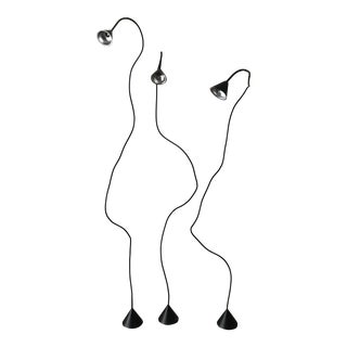 Black Papiro Floor Lamps - Set of 3 For Sale
