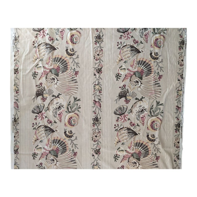 Designer Coastal Sea Shell Fabric 2+ Yards For Sale