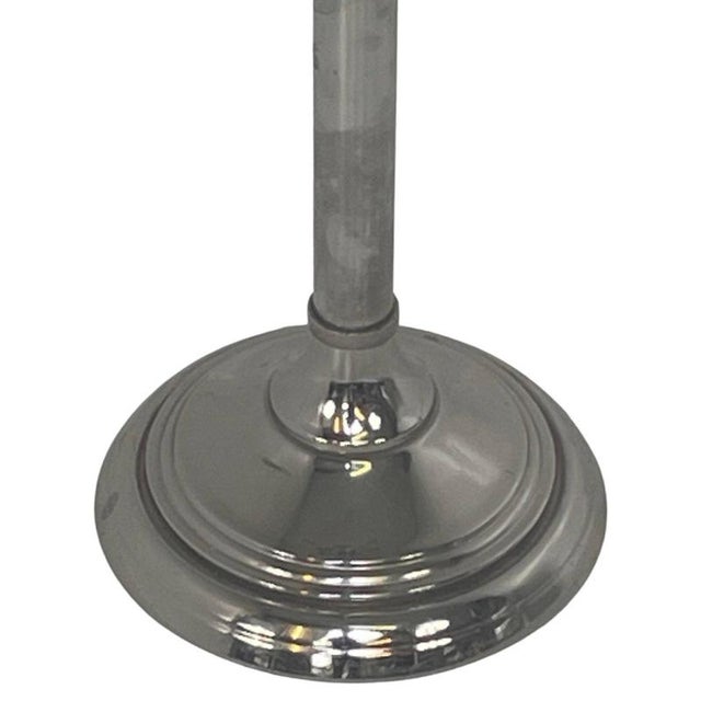 Extra Large 9-Light Floor Lamp with Chromed Metal and Glass Tops For Sale - Image 4 of 9