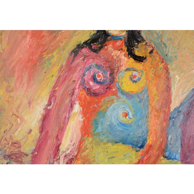 Middle of a Read - Original Abstract Expressionist on Canvas Abstract expressionist figurative composition of a nude woman...