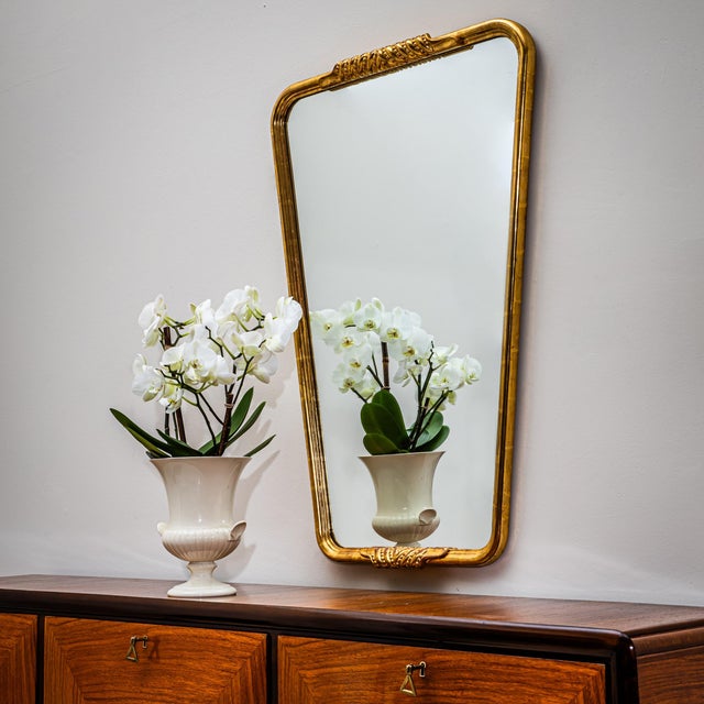 Trapezoidal Wall Mirror in the Style of Osvaldo Borsani, Probably Italy, Mid-20th Century For Sale - Image 11 of 11