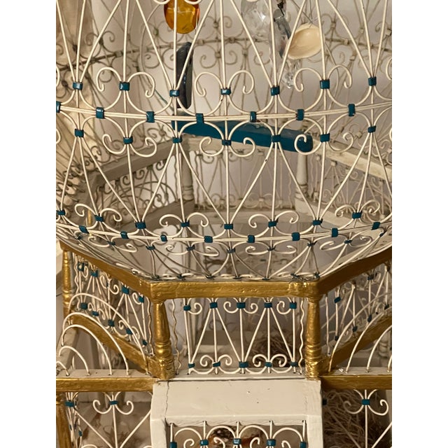 Gorgeous French Antique Domed Wire Bird Cage Display For Sale In Miami - Image 6 of 7