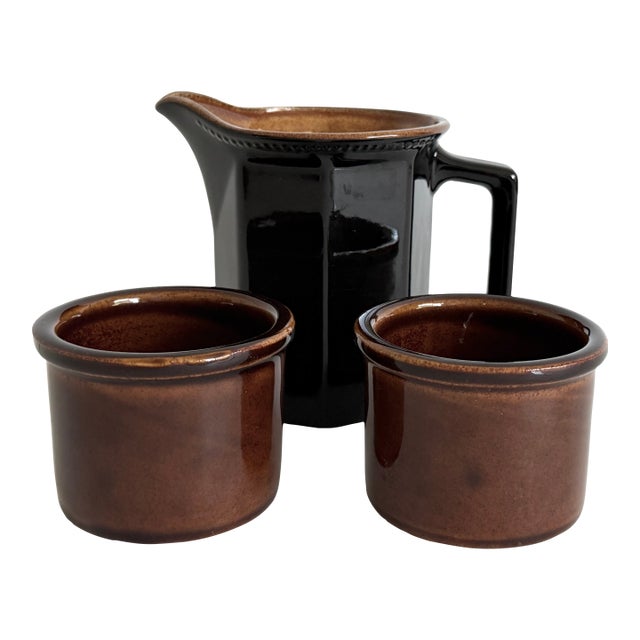 English Studio Pottery Pitcher and Bowls - Set of 3 For Sale