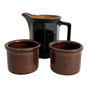 English Studio Pottery Pitcher and Bowls - Set of 3