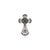 Vintage Inspired Statement Silver Cross Brooch Pendant With Emerald & Diamond For Sale - Image 9 of 14