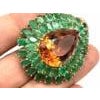 Bochic "Orient" Vintage Emerald & Honey Citrine Ring Set In 18K Gold & Silver For Sale - Image 16 of 18