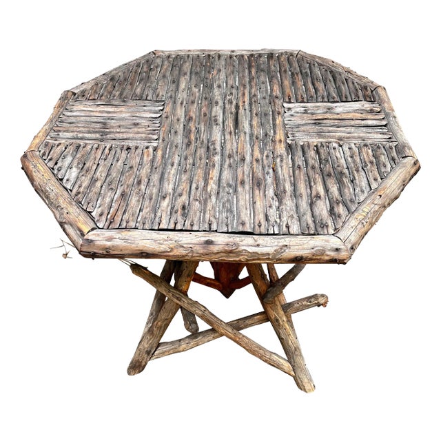 American Rustic Adirondack Twig Side Table For Sale