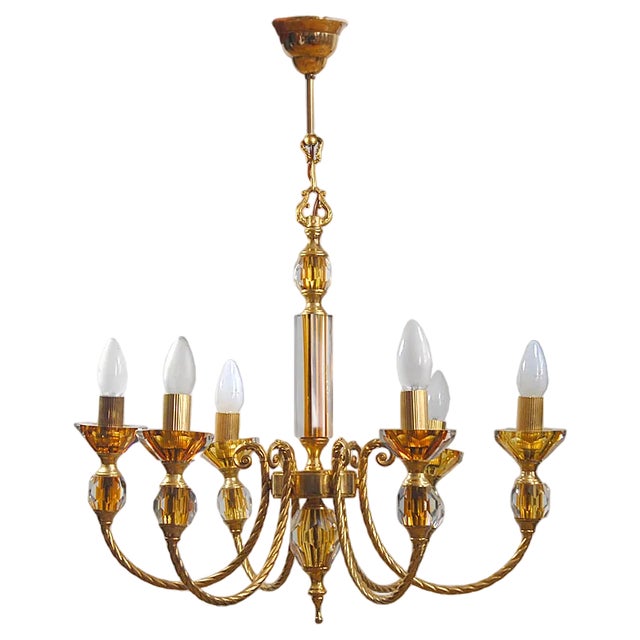 Italian Sommerso Glass Chandelier from Murano, 1970s For Sale