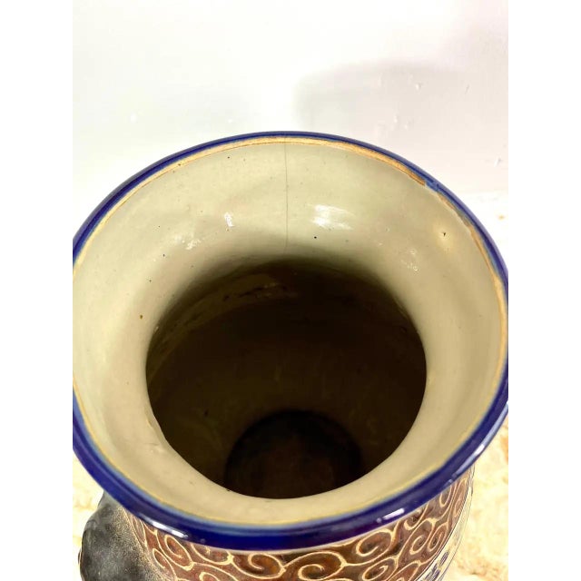 Glazed Ceramic Vase from School of Bien-Hoa Decors de Sages, 1930s For Sale - Image 11 of 15