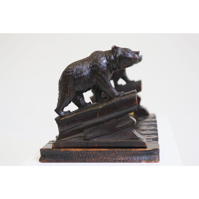 19th Century Antique Black Forest Bear Bookcase, 1890 For Sale - Image 5 of 11