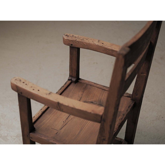 Alpine Folk Art Armchair in Larch and Pine, 1900s For Sale - Image 13 of 15