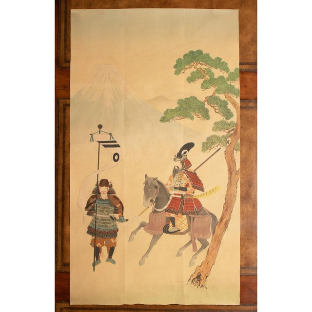 Pre-1940 Showa Era Japanese Print on Silk "Samurai" For Sale - Image 12 of 12