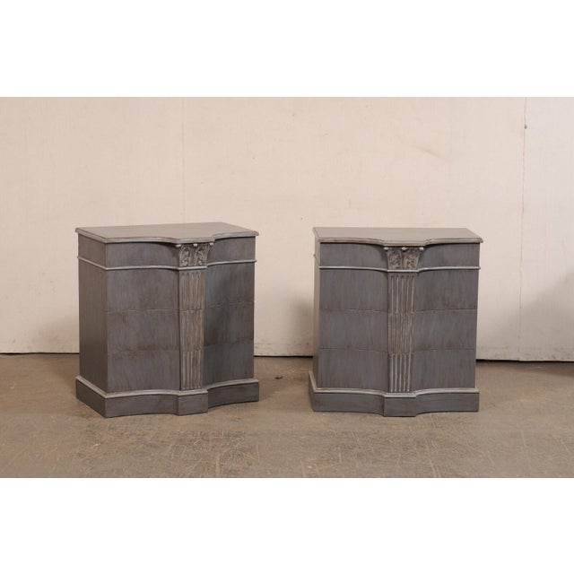 French Mid 20th Century "Fluted Column" Chests - A Pair For Sale - Image 4 of 12
