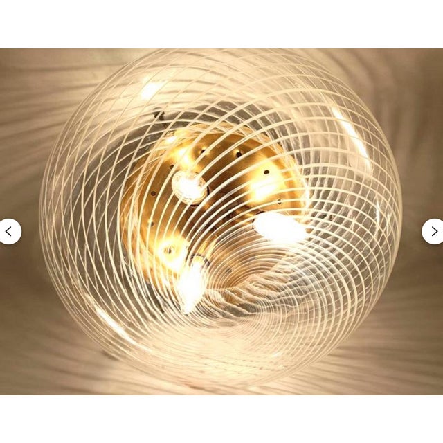 1980s Murano Reticello Swirl Glass Ceiling Light from Venini For Sale - Image 5 of 9