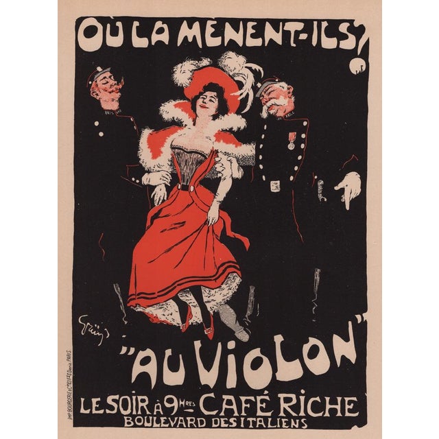 Jules-Alexandre Grün (1868-1938) Café Riche: "Où la mènent-ils? Au Violon" (Where are they taking her? To the Violin)...