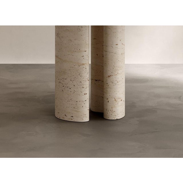 Contemporary Roman Dining Table III in Roman Travertine by Paloma Editions For Sale - Image 3 of 7