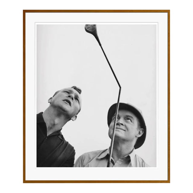 Hilarious Arnold Palmer and Bob Hope With Bent Golf Club Brown Framed Archival Pigment Print For Sale