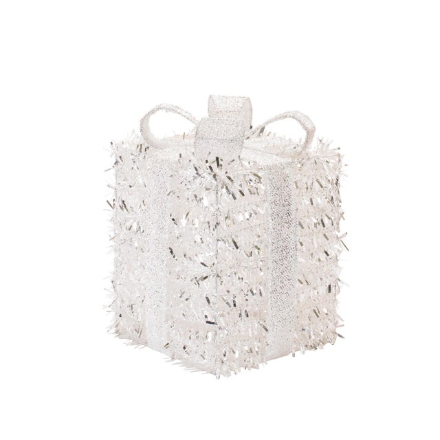 Kenneth Ludwig Chicago LED Tinsel Package with Bow (Set of 3) For Sale - Image 4 of 4