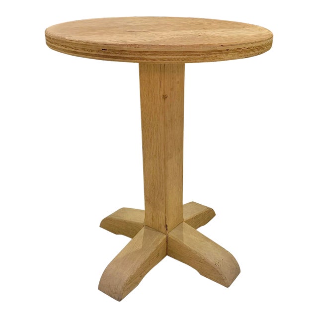 Late 20th Century Rustic Pedestal Accent Table For Sale