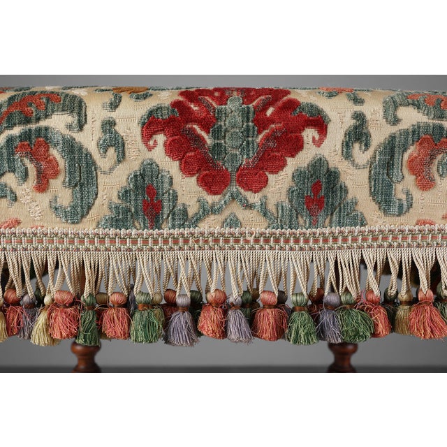 Wood Antique Wood and Fabric Ottoman, France, 1890s For Sale - Image 7 of 11