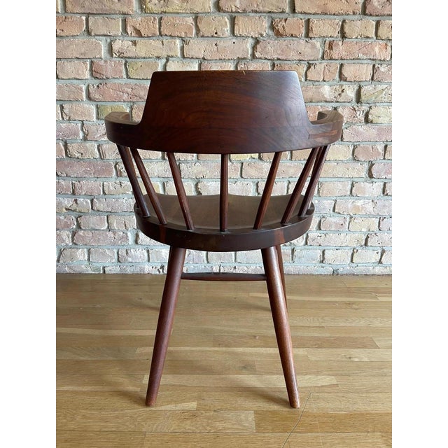 Vintage Captains Chairs in Walnut by George Nakashima for Nakashima Studio, 1960s, Set of 2 For Sale - Image 3 of 7