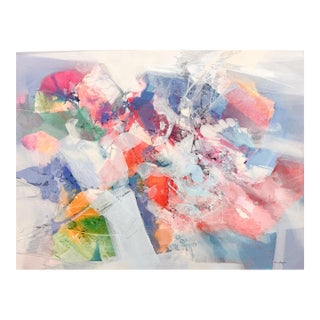 1980s Tom Anderson Large Mixed Media Abstract Expressionist Art For Sale