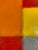 This painting is a sophisticated, yet playful arrangement of soft edge geometric shapes of scarlet red, orange, and canary...