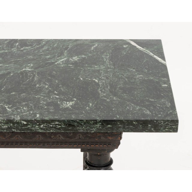 Flemish Ebonized and Carved Wood Console Table For Sale - Image 4 of 7