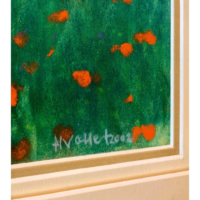 Contemporary 2002 German Contemporary Pastel Painting Radiant Landscape Field with Flowers Poppies by Kuno Vollet For Sale - Image 3 of 10