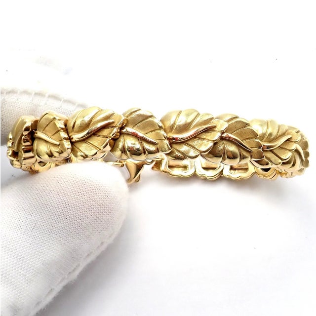 Vintage! Tiffany & Co Leaf Yellow Gold Link Bracelet 2002 For Sale - Image 10 of 15
