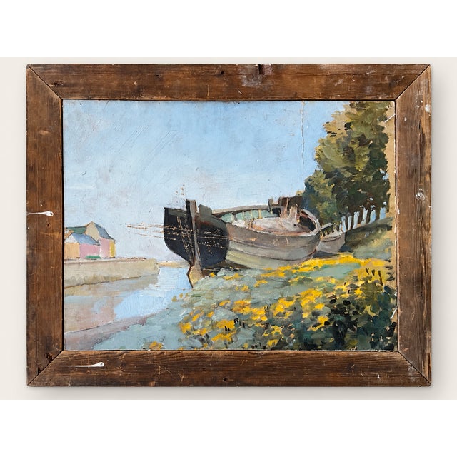Robert, with Geese and Boat, 1930, Oil Painting For Sale - Image 10 of 13