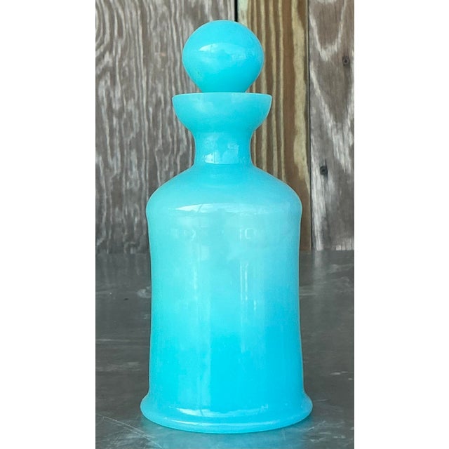 Boho Chic Vintage Boho Opaline Glass Decanter For Sale - Image 3 of 5