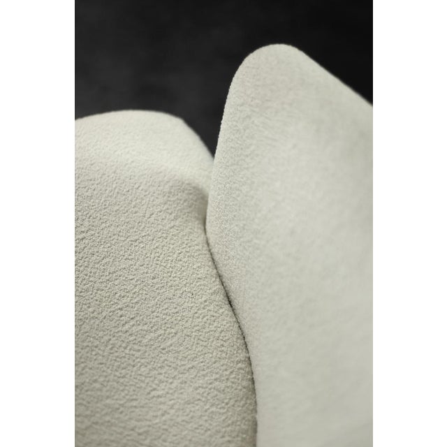 Low Mid-Century Scandinavian Modern Oak & Fabric Armchair with Rounded Backrest, 1960s For Sale - Image 15 of 18