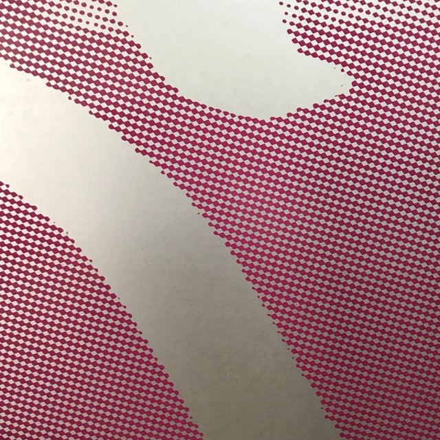 Signed palm trees and ocean waves with on aluminum with pink paint by Al Rubin, 2005