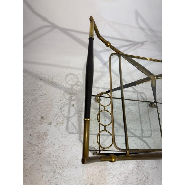 Italian Bar Trolley in Brass and Wood attributed to Cesare Lacca, 1950s For Sale - Image 14 of 17