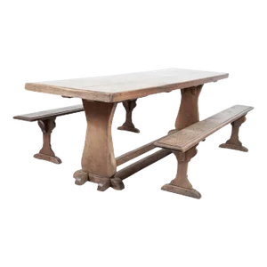 Large English Oak Trestle Table