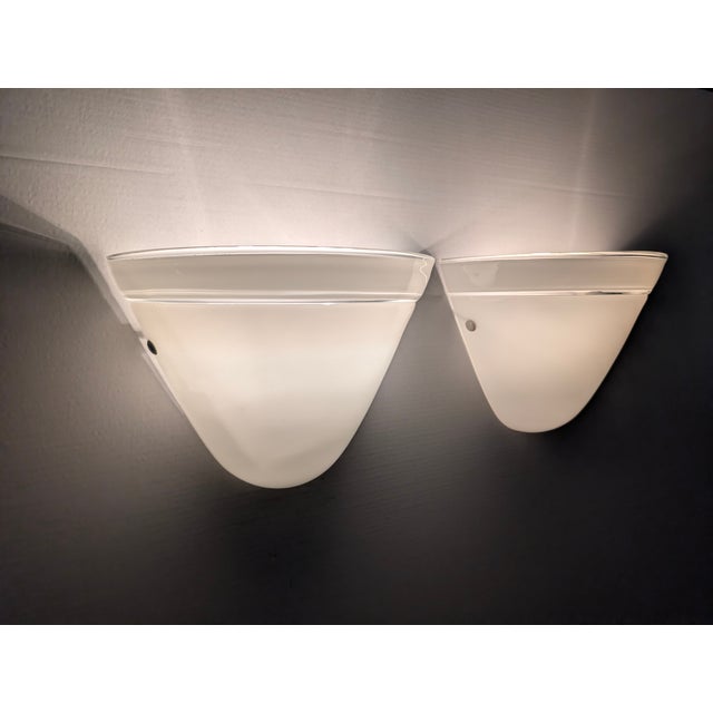 White White Crystal Wall Lights from Murano Due, Italy, 1980s, Set of 2 For Sale - Image 8 of 9