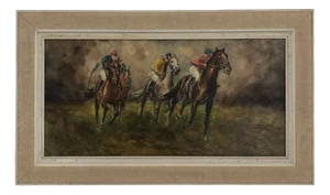 M. Coryi, Partie de polo, Oil on Canvas